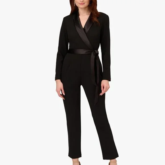 womens Crepe Tuxedo Jumpsuit